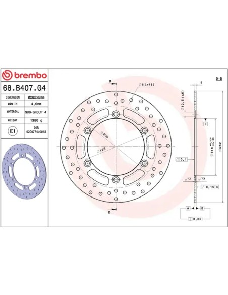 BREMBO Bremsscheiben - Detailansicht