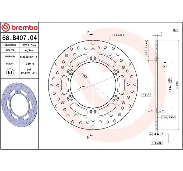 BREMBO Bremsscheiben - Detailansicht