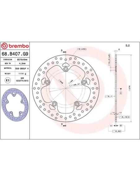 BREMBO Bremsscheiben - Detailansicht
