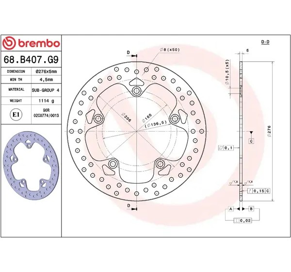 BREMBO Bremsscheiben - Detailansicht