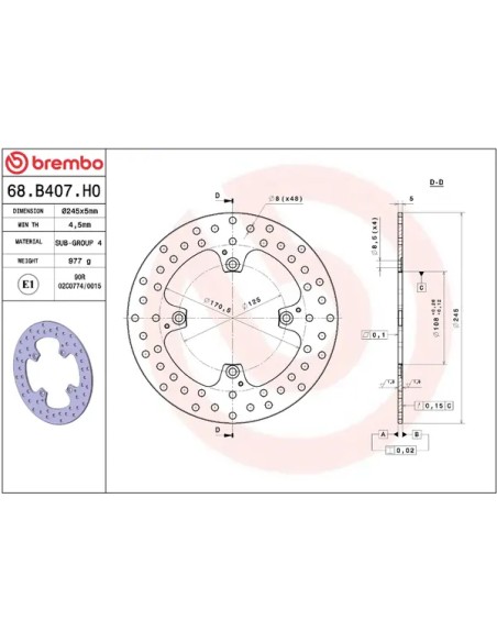 BREMBO Bremsscheiben - Detailansicht