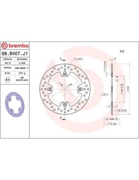 BREMBO Bremsscheiben - Detailansicht
