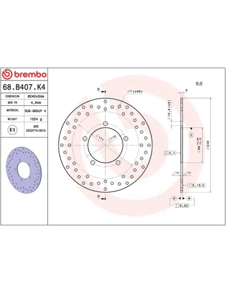 BREMBO Bremsscheiben - Detailansicht