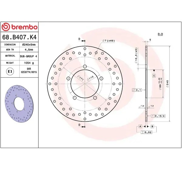 BREMBO Bremsscheiben - Detailansicht
