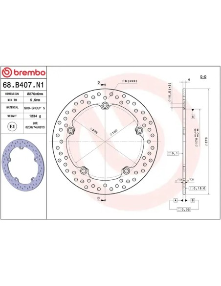 BREMBO Bremsscheiben - Detailansicht