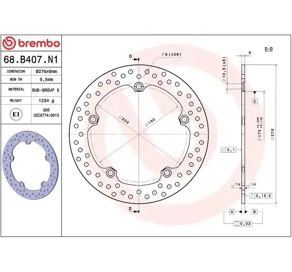BREMBO Bremsscheiben - Detailansicht