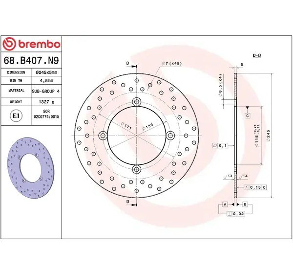 BREMBO Bremsscheiben - Detailansicht