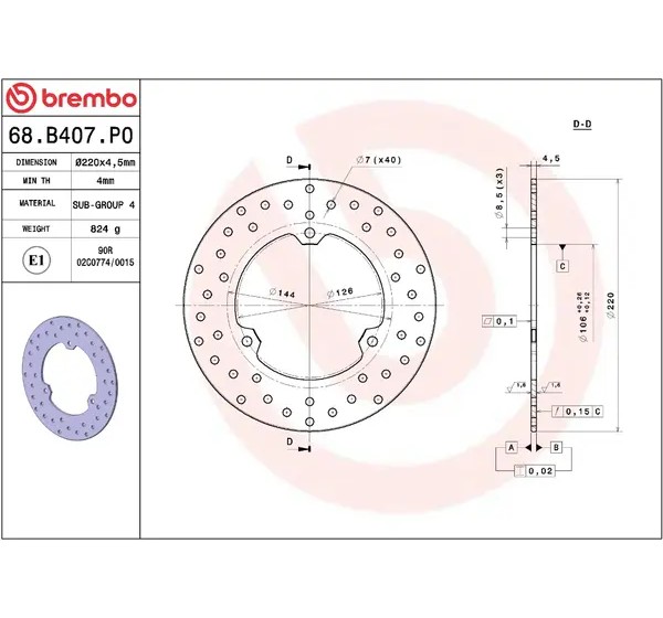 BREMBO Bremsscheiben - Detailansicht