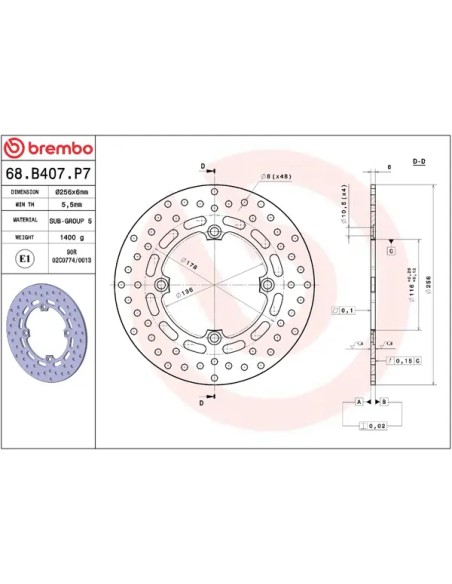 BREMBO Bremsscheiben - Detailansicht