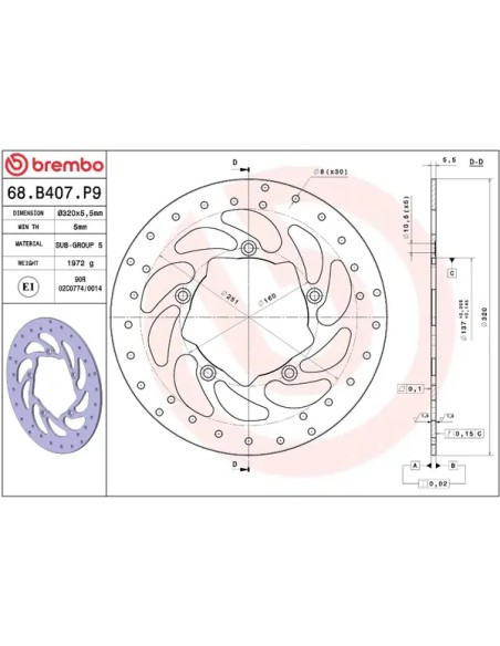 BREMBO Bremsscheiben - Detailansicht