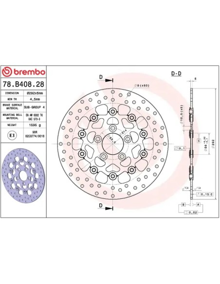 BREMBO Bremsscheiben - Detailansicht