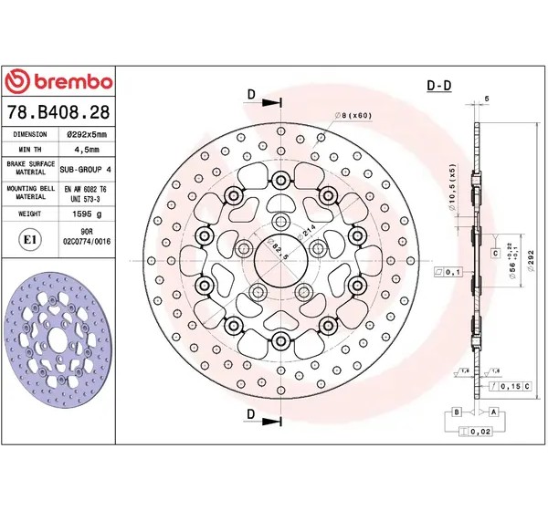 BREMBO Bremsscheiben - Detailansicht