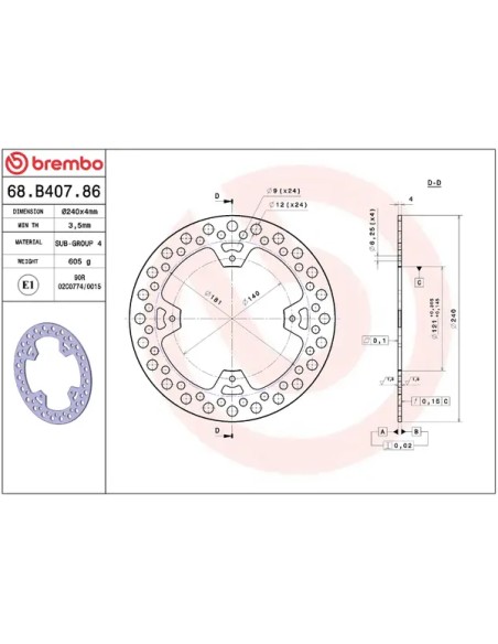 BREMBO Bremsscheiben - Detailansicht