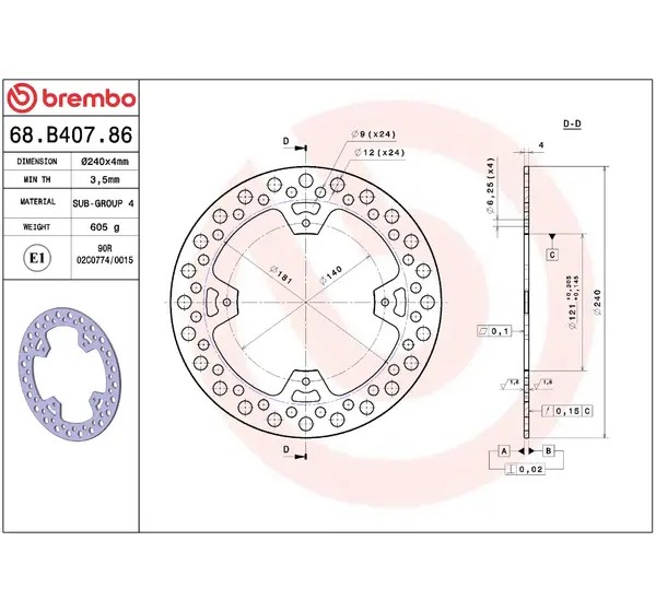 BREMBO Bremsscheiben - Detailansicht