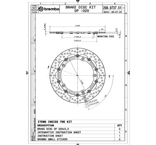BREMBO Bremsscheiben - Detailansicht