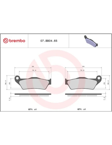 BREMBO Bremsbeläge & Bremsbacken - Detailansicht