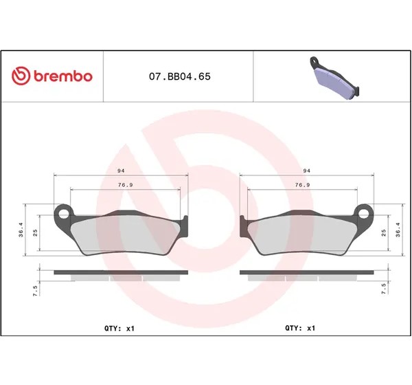 BREMBO Bremsbeläge & Bremsbacken - Detailansicht