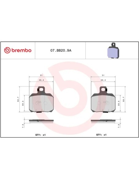 BREMBO Bremsbeläge & Bremsbacken - Detailansicht