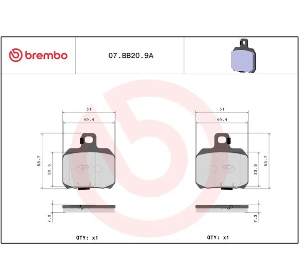 BREMBO Bremsbeläge & Bremsbacken - Detailansicht