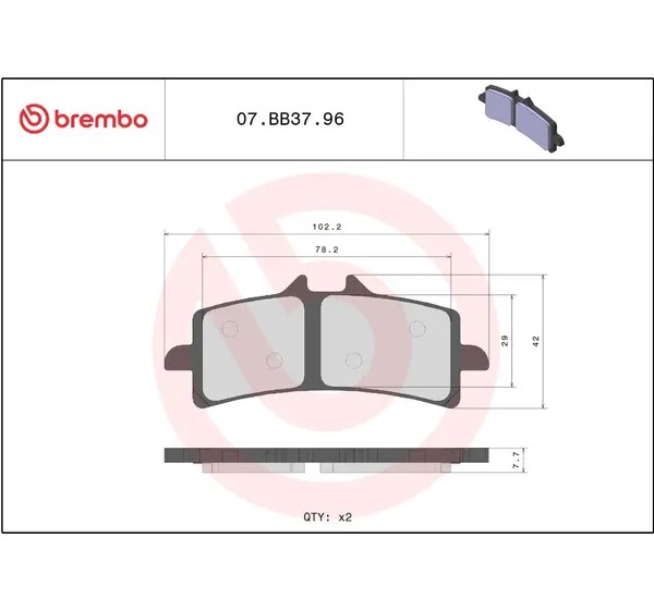 BREMBO Bremsbeläge & Bremsbacken - Detailansicht