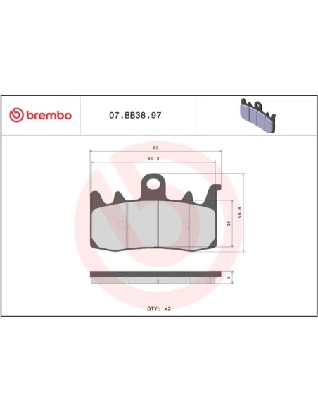 BREMBO Bremsbeläge & Bremsbacken - Einbaubeispiel