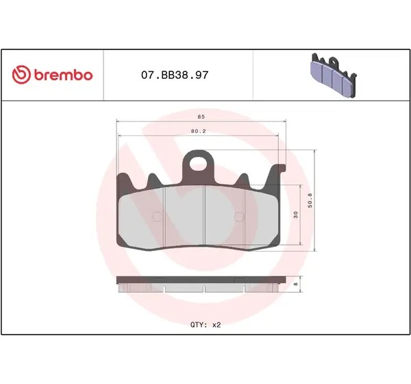 BREMBO Bremsbeläge & Bremsbacken - Einbaubeispiel