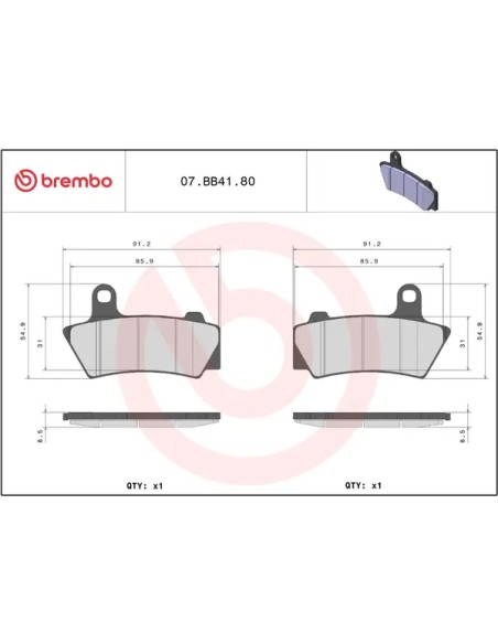 BREMBO Bremsbeläge & Bremsbacken - Detailansicht