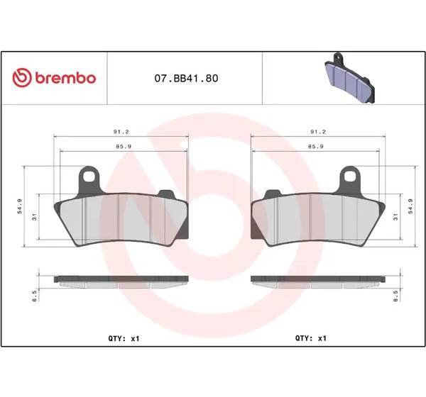 BREMBO Bremsbeläge & Bremsbacken - Detailansicht