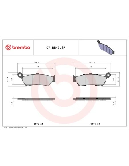 BREMBO Bremsbeläge & Bremsbacken - Detailansicht