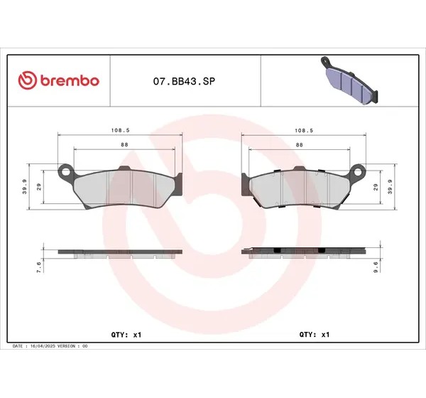 BREMBO Bremsbeläge & Bremsbacken - Detailansicht