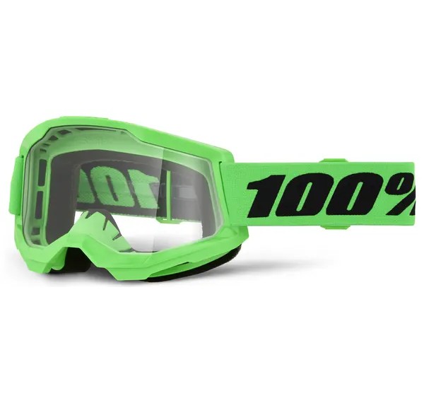 100% Motorradbrillen - GOGGLE STRATA 2 NEON GRN - CLE
