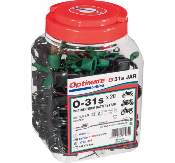 TECMATE Kabel & Schalter - CORD BATTERY 1/4 SLIM SAE X20
