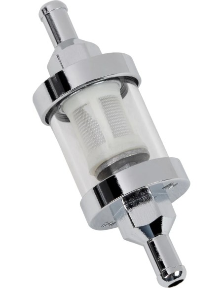 DRAG SPECIALTIES Benzinfilter - MINI FUEL FILTER CLEAR 5/16