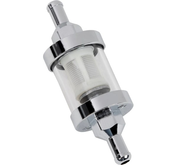 DRAG SPECIALTIES Benzinfilter - MINI FUEL FILTER CLEAR 5/16
