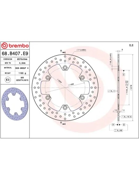 BREMBO Bremsscheiben - Detailansicht