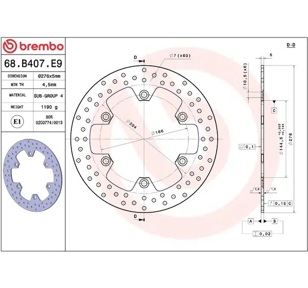 BREMBO Bremsscheiben - Detailansicht