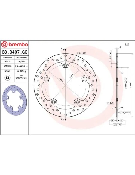 BREMBO Bremsscheiben - Detailansicht