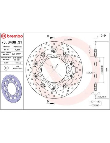 BREMBO Bremsscheiben - Detailansicht