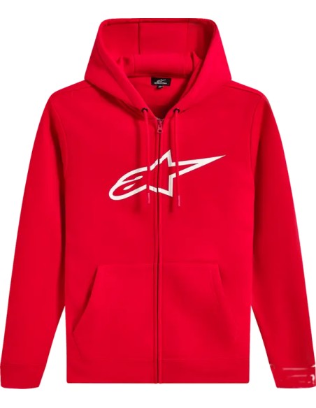 ALPINESTARS Hoodies, Sweatshirts & Jacken - HOODIE ZIP AGELESS V3 RED/WHIT