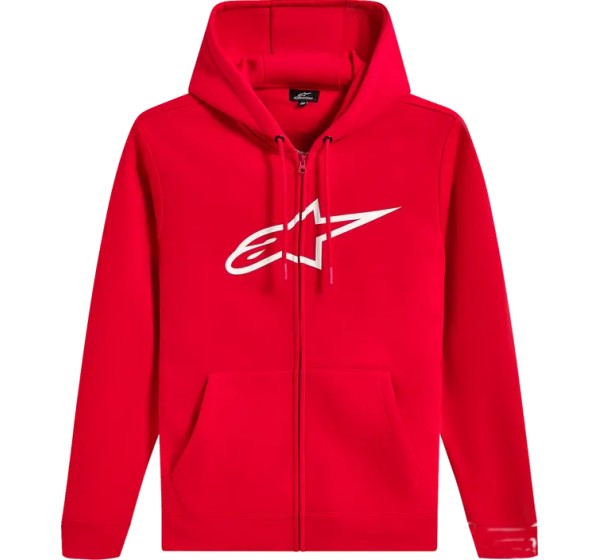 ALPINESTARS Hoodies, Sweatshirts & Jacken - HOODIE ZIP AGELESS V3 RED/WHIT