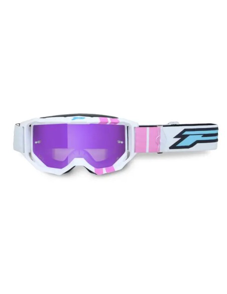 PRO GRIP Motorradbrillen - GOGGLES 3300FL VISION GO WH/PI
