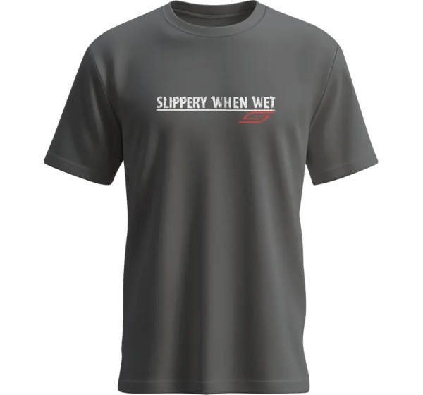 SLIPPERY T-Shirts, Poloshirts & Tanktops - TEE SLIPPERY WHEN WET CHARCOAL