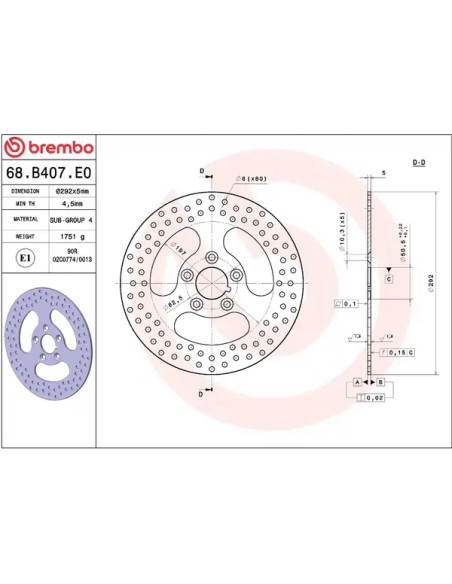 BREMBO Bremsscheiben - Detailansicht