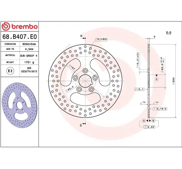 BREMBO Bremsscheiben - Detailansicht