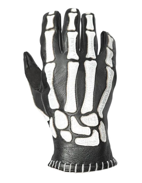 JOHN DOE Straße - GLOVE SKELETOR LEATHER BLACK/W