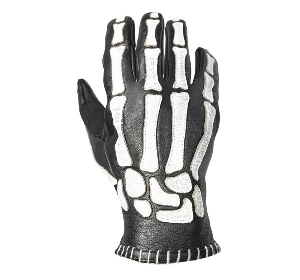 JOHN DOE Straße - GLOVE SKELETOR LEATHER BLACK/W