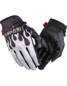 Stealth Leder-Handschuhe mit Flammenmuster