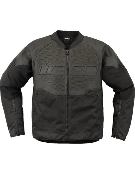 ICON Jacken - JACKET OVERLORD3 LEATHER BLACK