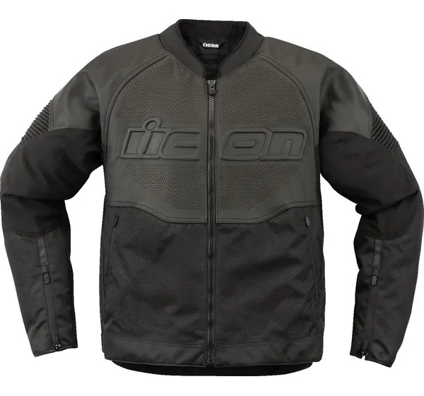 ICON Jacken - JACKET OVERLORD3 LEATHER BLACK