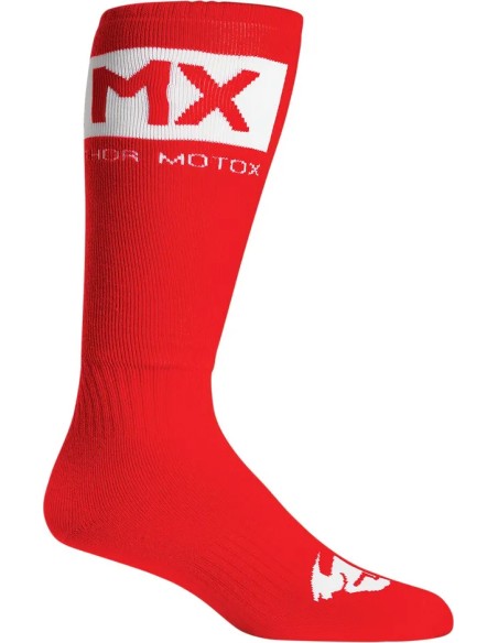 THOR Socken - SOCK MX SOLID RD/WH 10-13